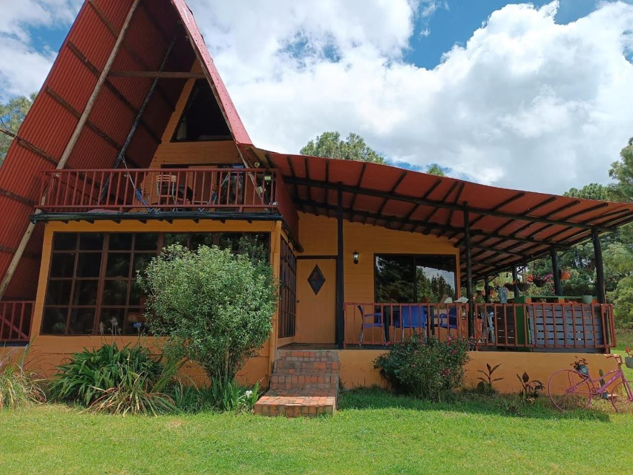 Chalets Amarelo Suesca Exterior foto